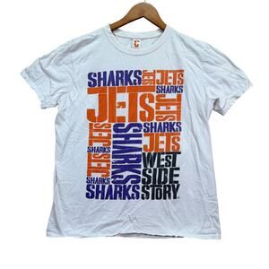 West Side Story Sharks Jets White T Shirt Tee Theater Performance Mens L